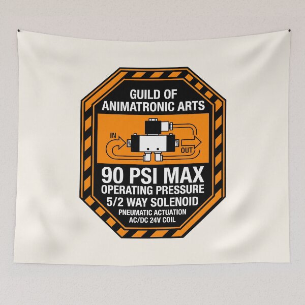 Item preview, Animatronic Guild - Retro Industrial Safety Label designed and sold by SplashTastic.