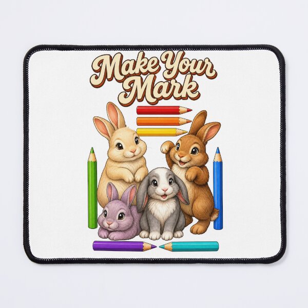 Item preview, Make Your Mark – Cute Bunny & 7 Pencils Cottagecore Design designed and sold by Cartoon art with a purpose ❤️ Supporting Althea’s friends .
