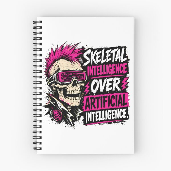 Item preview, Anti AI Punk Skull Skeletal Intelligence Tech Humor designed and sold by chattsuede.