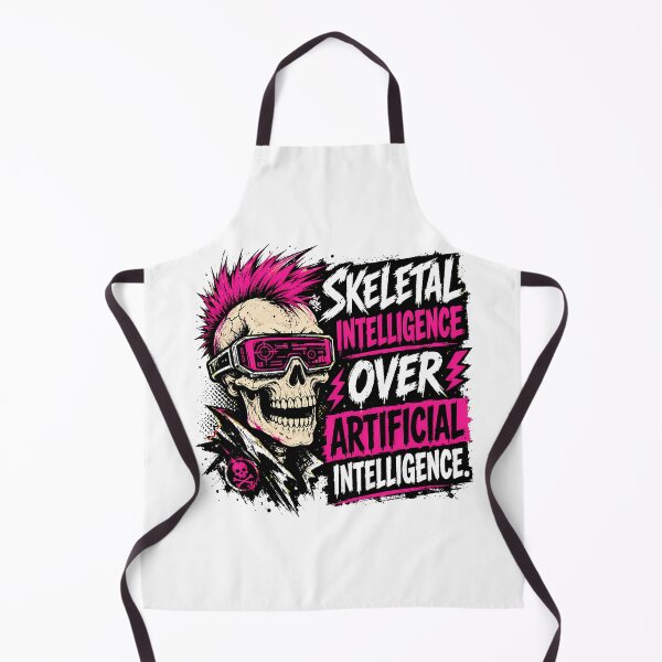 Item preview, Anti AI Punk Skull Skeletal Intelligence Tech Humor designed and sold by chattsuede.