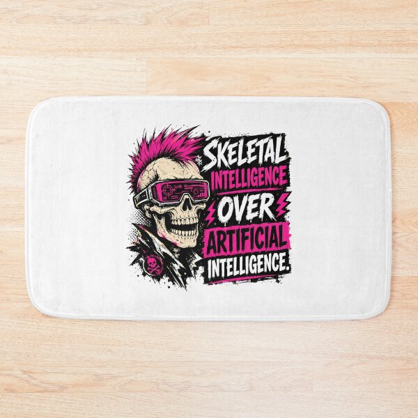Item preview, Anti AI Punk Skull Skeletal Intelligence Tech Humor designed and sold by chattsuede.