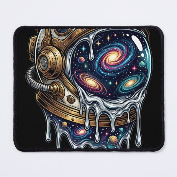 Item preview, Liquid Void Astronaut - Melting Chrome Galaxy Helmet Art designed and sold by ZoneMerch.