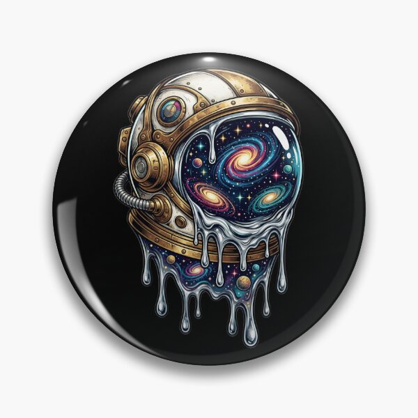 Item preview, Liquid Void Astronaut - Melting Chrome Galaxy Helmet Art designed and sold by ZoneMerch.