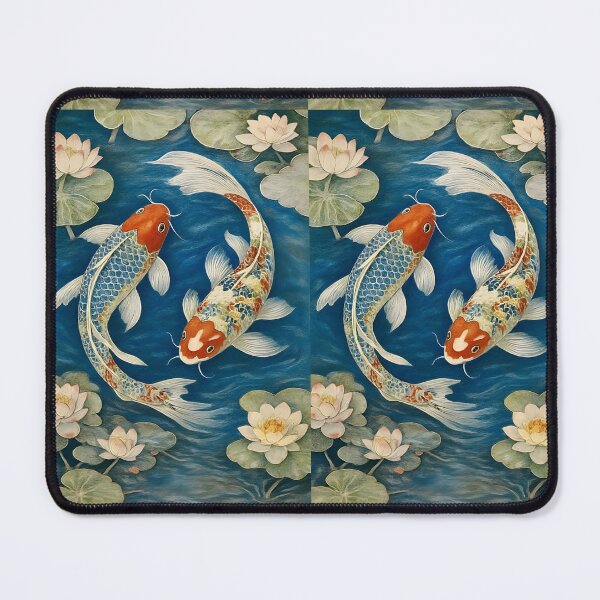 Item preview, Elegant Playful Japanese Koi Fish Swimming In Lotus Pond Seamless Patterns designed and sold by Matt_Smith.