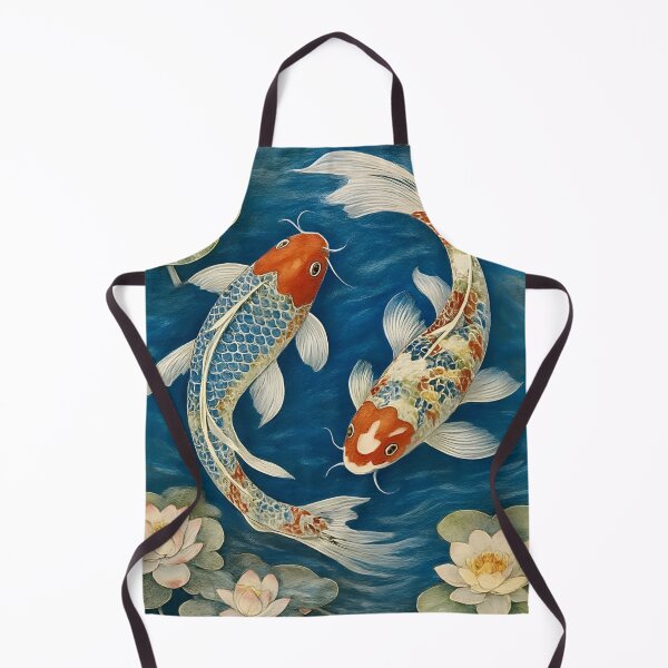 Item preview, Elegant Playful Japanese Koi Fish Swimming In Lotus Pond Seamless Patterns designed and sold by Matt_Smith.