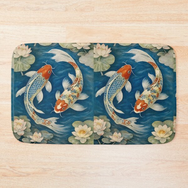 Item preview, Elegant Playful Japanese Koi Fish Swimming In Lotus Pond Seamless Patterns designed and sold by Matt_Smith.