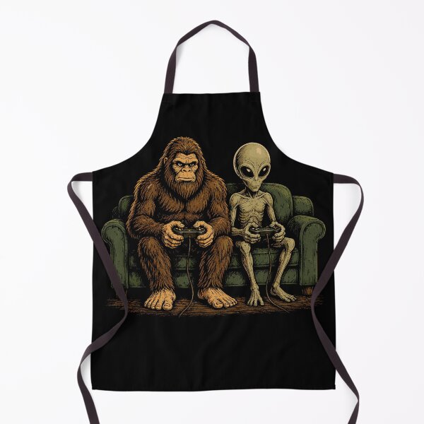 Item preview, Bigfoot And Alien Is Playing Game Funny Gaming Gamer designed and sold by gordonbwyashop.