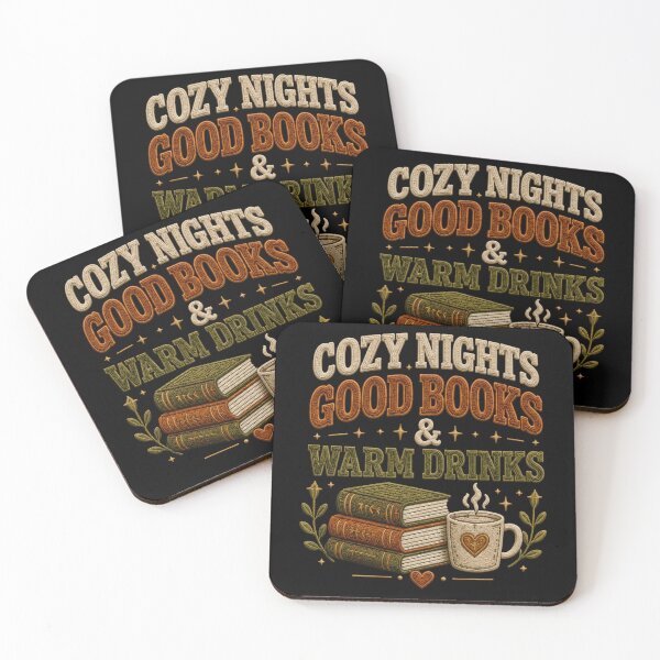 Item preview, Cozy Nights Good Books Warm Drinks Reader designed and sold by markymaarty.