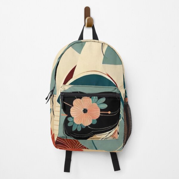 Item preview, Japanese Geisha Kimono Portrait Retro Geometric Floral Art designed and sold by LYAN-STORE.