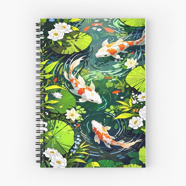 Item preview, Elegant Playful Japanese Koi Fish Swimming In Lotus Pond Seamless Patterns designed and sold by Matt_Smith.