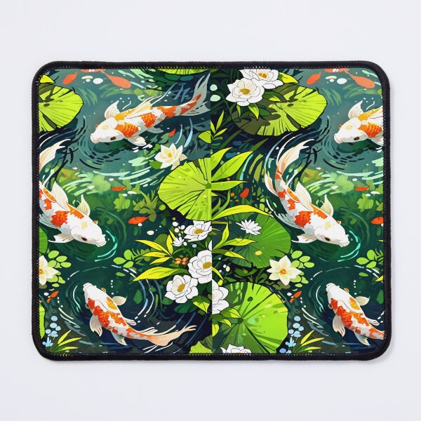 Item preview, Elegant Playful Japanese Koi Fish Swimming In Lotus Pond Seamless Patterns designed and sold by Matt_Smith.