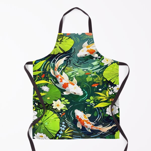 Item preview, Elegant Playful Japanese Koi Fish Swimming In Lotus Pond Seamless Patterns designed and sold by Matt_Smith.