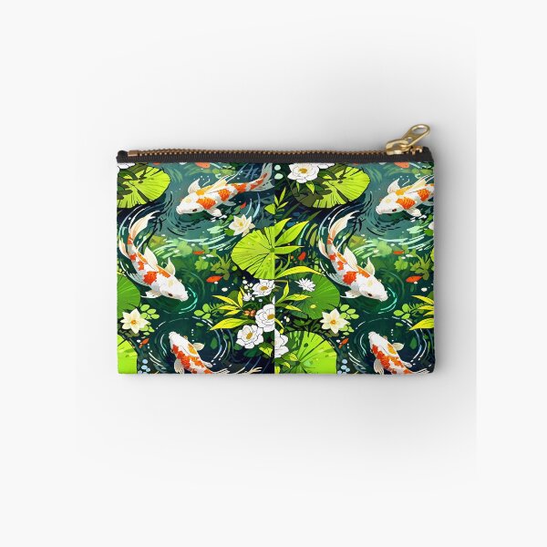Item preview, Elegant Playful Japanese Koi Fish Swimming In Lotus Pond Seamless Patterns designed and sold by Matt_Smith.