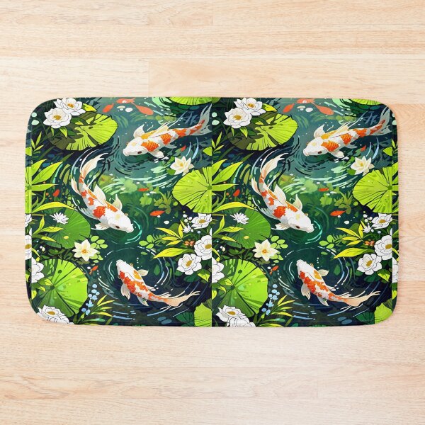 Item preview, Elegant Playful Japanese Koi Fish Swimming In Lotus Pond Seamless Patterns designed and sold by Matt_Smith.