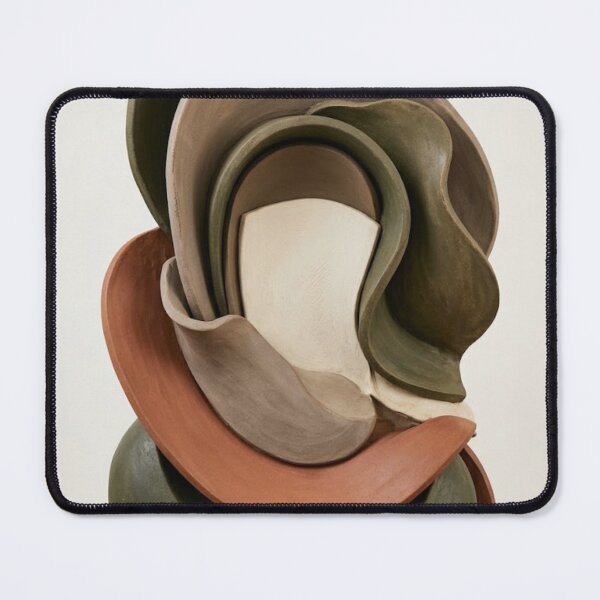 Item preview, Sculpted Earth - Abstract 3D Ceramic Art Print designed and sold by Zaramodo.