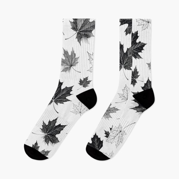 Item preview, Monochrome Maple Leaves Pattern Black White Autumn Leaf Graphic designed and sold by PACS0011.
