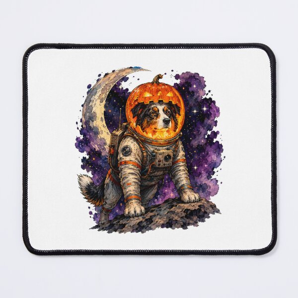 Item preview, Australian Shepherd Halloween Astronaut Pumpkin Dog designed and sold by chattsuede.