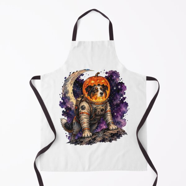 Item preview, Australian Shepherd Halloween Astronaut Pumpkin Dog designed and sold by chattsuede.