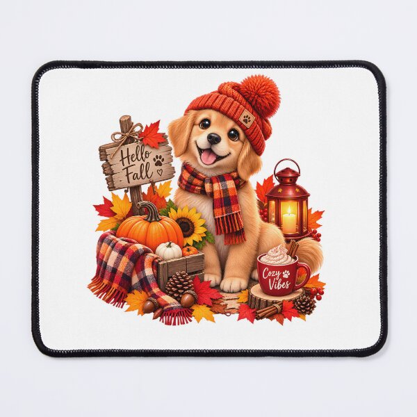 Item preview, Cute Golden Retriever Cozy Fall Autumn Vibes designed and sold by TinyWeird.
