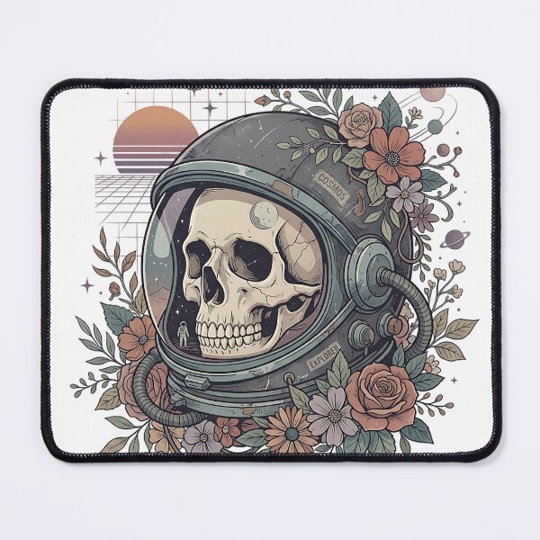Item preview, Space Voyager Skull Astronaut Floral Cosmic Retro Illustration designed and sold by iwzzuel.