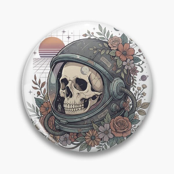 Item preview, Space Voyager Skull Astronaut Floral Cosmic Retro Illustration designed and sold by iwzzuel.