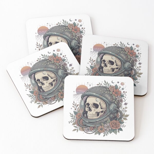 Item preview, Space Voyager Skull Astronaut Floral Cosmic Retro Illustration designed and sold by iwzzuel.