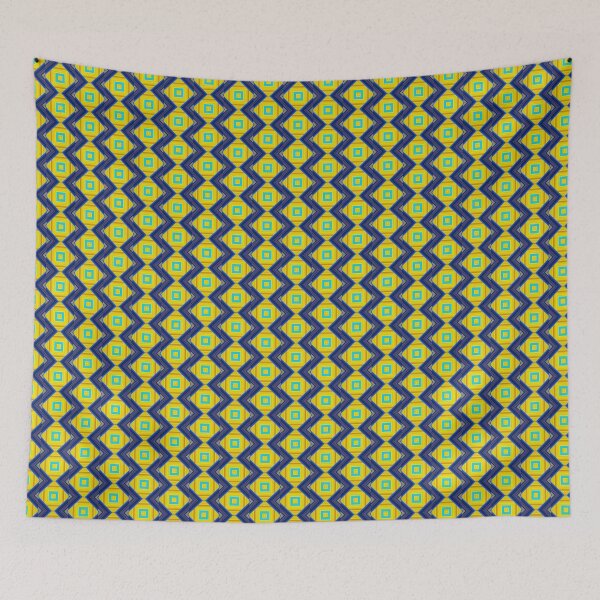 Item preview, Periwinkle Yellow Woven Natural Weaving Lattice Zigzag designed and sold by whimsiqueer.