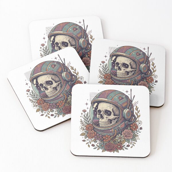 Item preview, Space Voyager Skull Astronaut Floral Cosmic Retro Illustration designed and sold by iwzzuel.