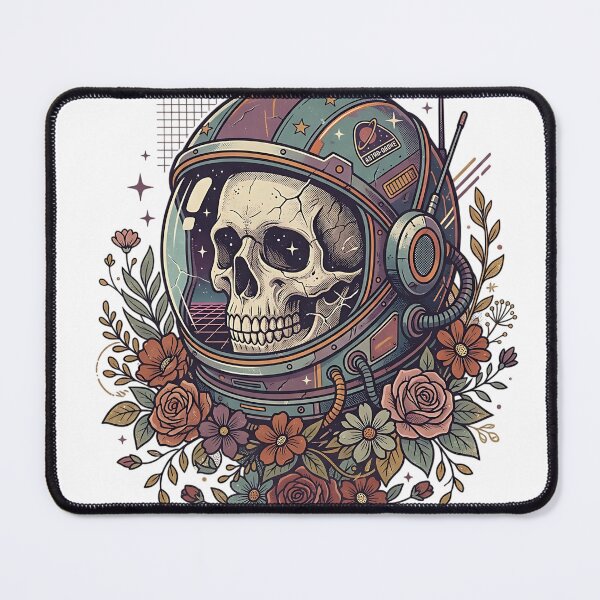 Item preview, Space Voyager Skull Astronaut Floral Cosmic Retro Illustration designed and sold by iwzzuel.