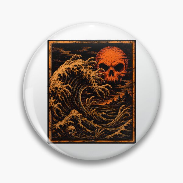 Item preview, Gothic Great Wave Skull Heavy Metal Horror designed and sold by chattsuede.