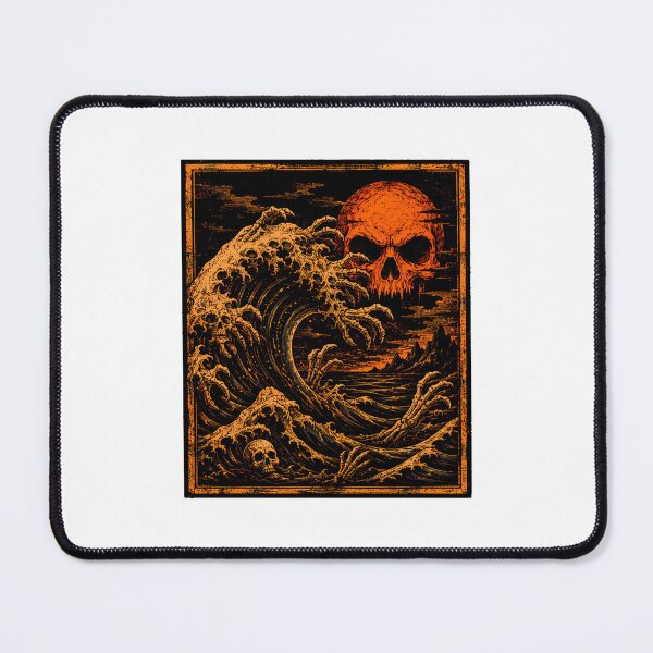 Item preview, Gothic Great Wave Skull Heavy Metal Horror designed and sold by chattsuede.