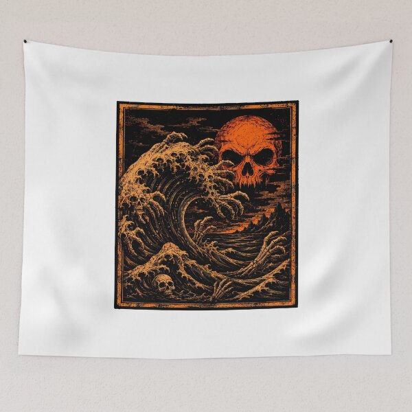 Item preview, Gothic Great Wave Skull Heavy Metal Horror designed and sold by chattsuede.