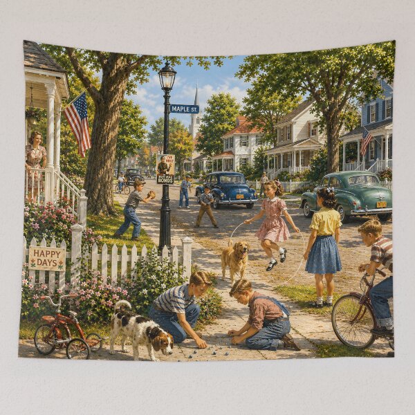 Item preview, Nostalgic Hometown Summer Afternoon designed and sold by PuzzlingRooster.