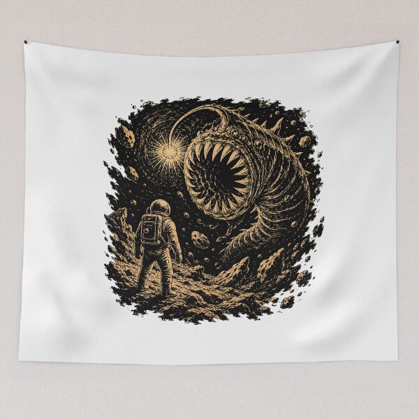 Item preview, Cosmic Horror Astronaut Space Worm Anglerfish Monster designed and sold by chattsuede.