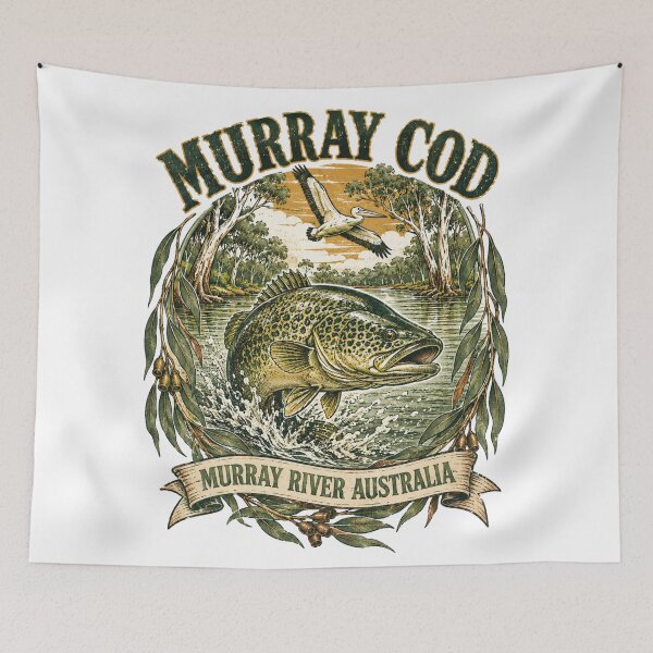 Item preview, Murray Cod Murray River Australia Vintage Fishing Freshwater Cod Retro designed and sold by Yellowriversss.