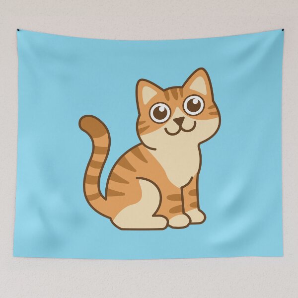 Item preview, The orange tabby cat with big, round eyes is sitting there, smiling sweetly at you. designed and sold by thailerd.
