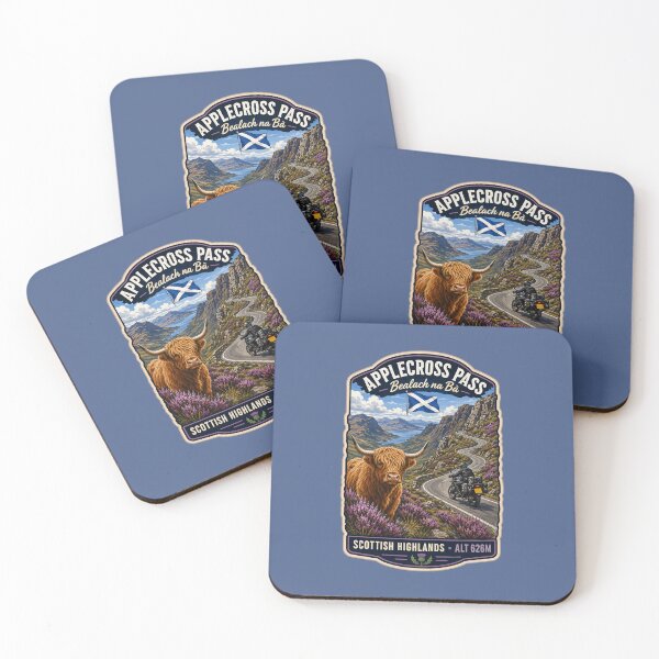 Item preview, Bealach na Ba Applecross Pass Pass of the Cattle Scotland Motorcycle Sticker & TShirt 10 designed and sold by OuterShellUK.