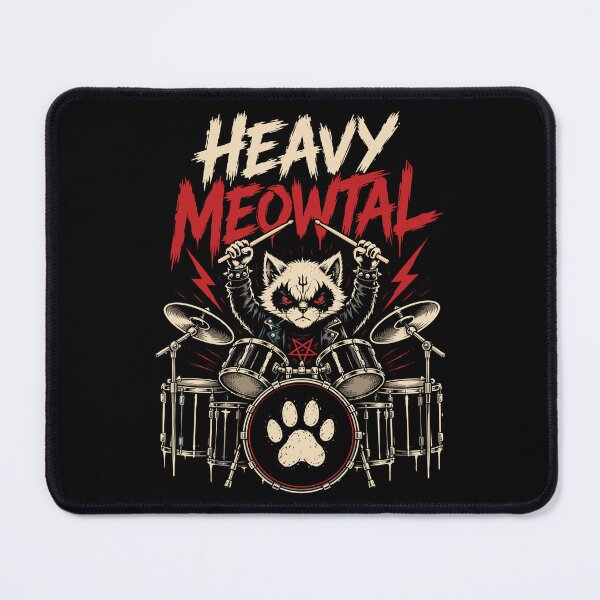 Item preview, Heavy Meowtal Funny Cat Metal Rock Music designed and sold by gordonbwyashop.
