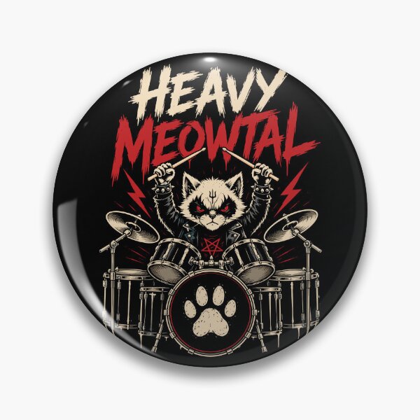 Item preview, Heavy Meowtal Funny Cat Metal Rock Music designed and sold by gordonbwyashop.