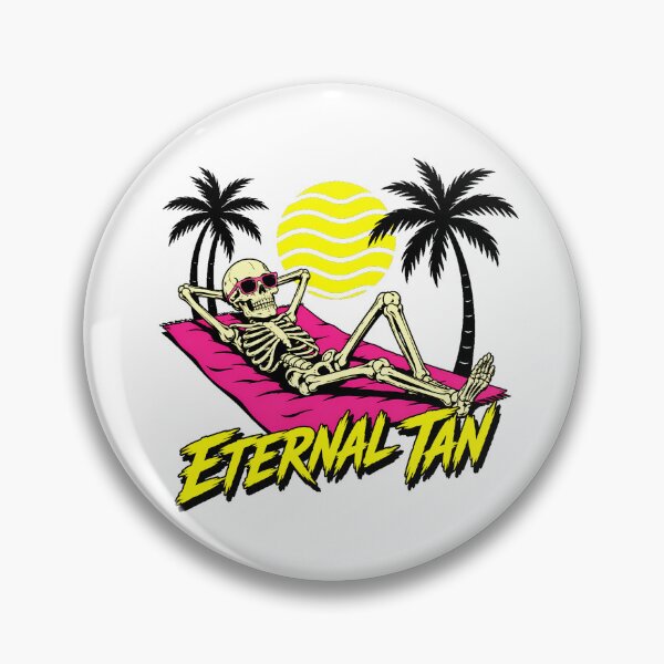 Item preview, Eternal Tan Skeleton Beach Skater Vibes Dark Humor designed and sold by chattsuede.