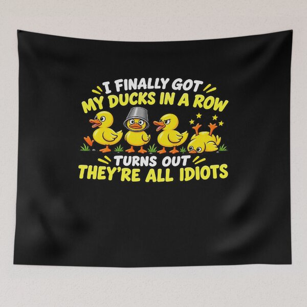 Item preview, Funny Ducks In A Row Funny Chaotic Duck Joke Art designed and sold by elderberry.