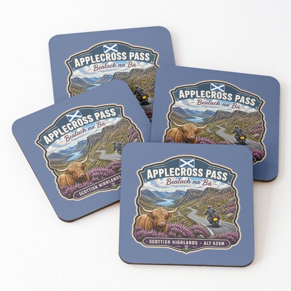 Item preview, Bealach na Ba Applecross Pass Pass of the Cattle Scotland Motorcycle Sticker & TShirt 11 designed and sold by OuterShellUK.