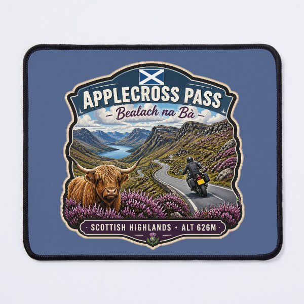 Item preview, Bealach na Ba Applecross Pass Pass of the Cattle Scotland Motorcycle Sticker & TShirt 11 designed and sold by OuterShellUK.