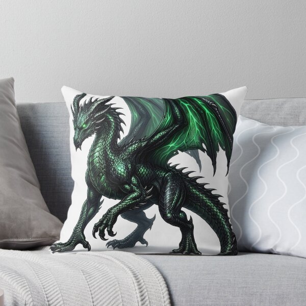 Item preview, Emerald Green Dragon – Dark Fantasy Winged Dragon designed and sold by DragonSerpent Ink.