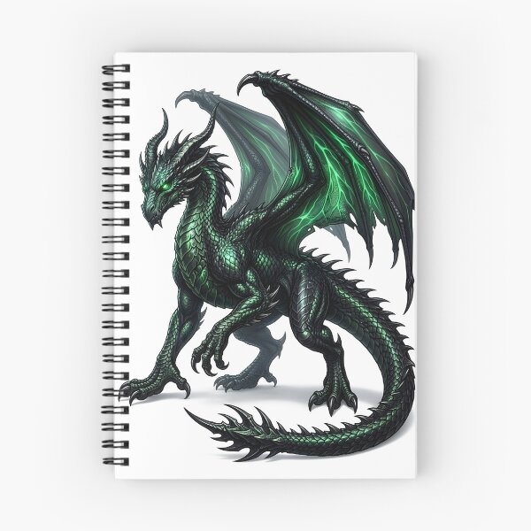 Item preview, Emerald Green Dragon – Dark Fantasy Winged Dragon designed and sold by DragonSerpent Ink.