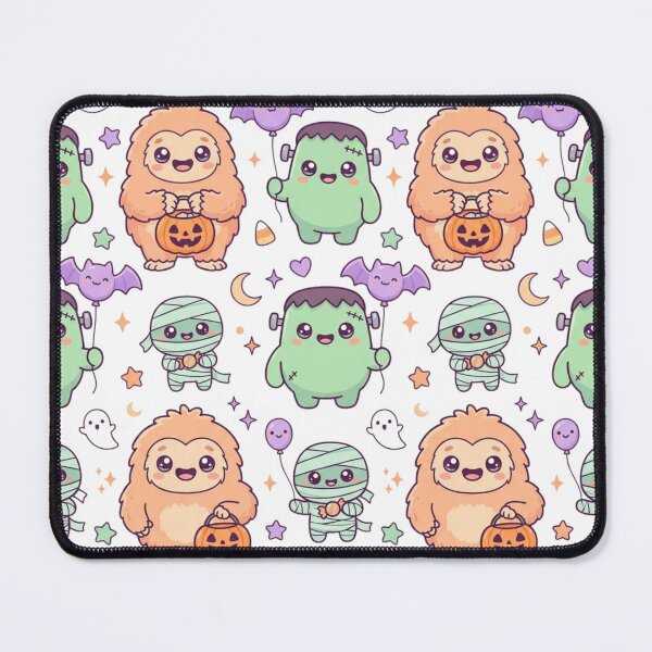 Item preview, Kawaii Trick or Treat Monsters Cute Bigfoot Tiny Mummy Pastel Halloween designed and sold by KreatoLab.