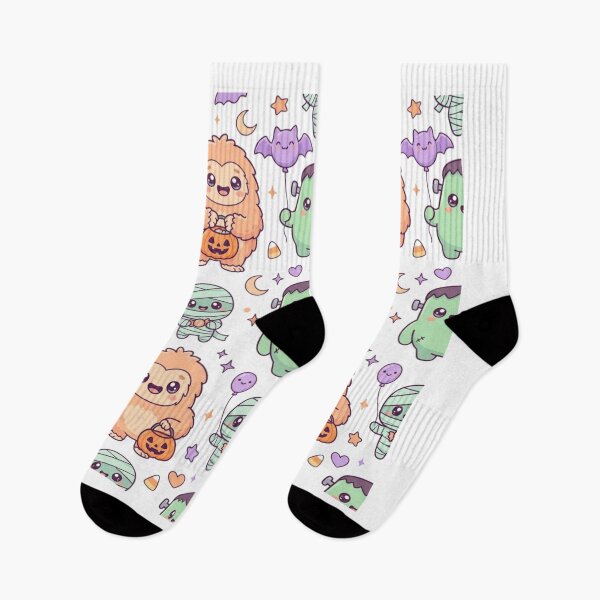 Item preview, Kawaii Trick or Treat Monsters Cute Bigfoot Tiny Mummy Pastel Halloween designed and sold by KreatoLab.