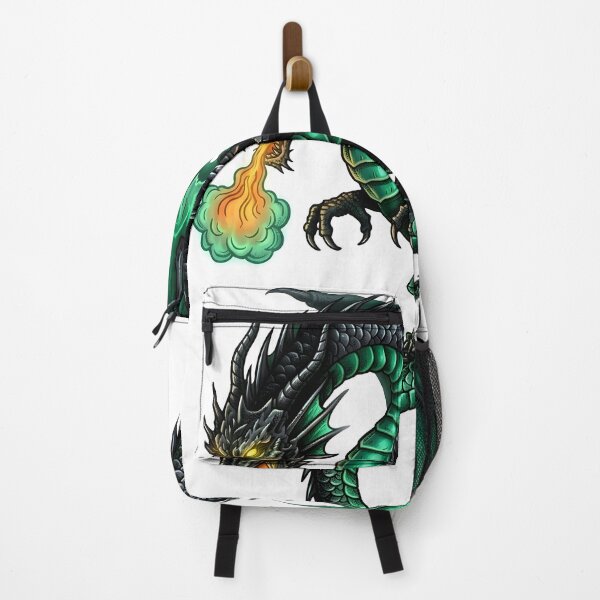 Item preview, Emerald Fire Dragon – Green Flame Winged Dragon Fantasy Art designed and sold by DragonSerpent Ink.