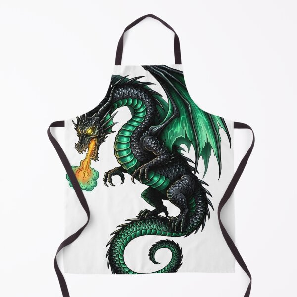 Item preview, Emerald Fire Dragon – Green Flame Winged Dragon Fantasy Art designed and sold by DragonSerpent Ink.