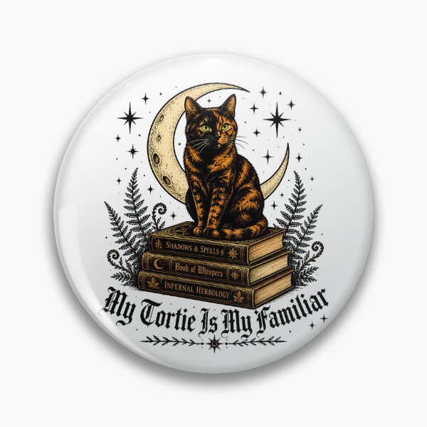 Item preview, Tortoiseshell Cat Familiar Gothic Witchy Occult Magic designed and sold by chattsuede.